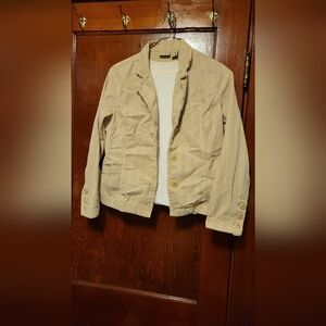 L.L. Bean Beige Striped Blazer